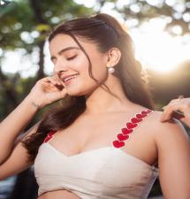 Rukshar Dhillon Turns Heads in Sleeveless Blouse and Ghagra