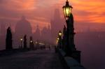 charles bridge in dusk, prague