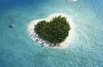 heart shaped tropical island