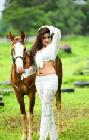 Sony Charishta Posing by the Horse