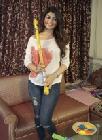 Akanksha Puri Celebrates Holi in her Drawing Room