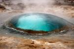 geyser in iceland, just a seconds before eruption