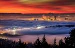 downtown vancouver under blanket of fog