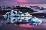 icebergs at dusk, iceland